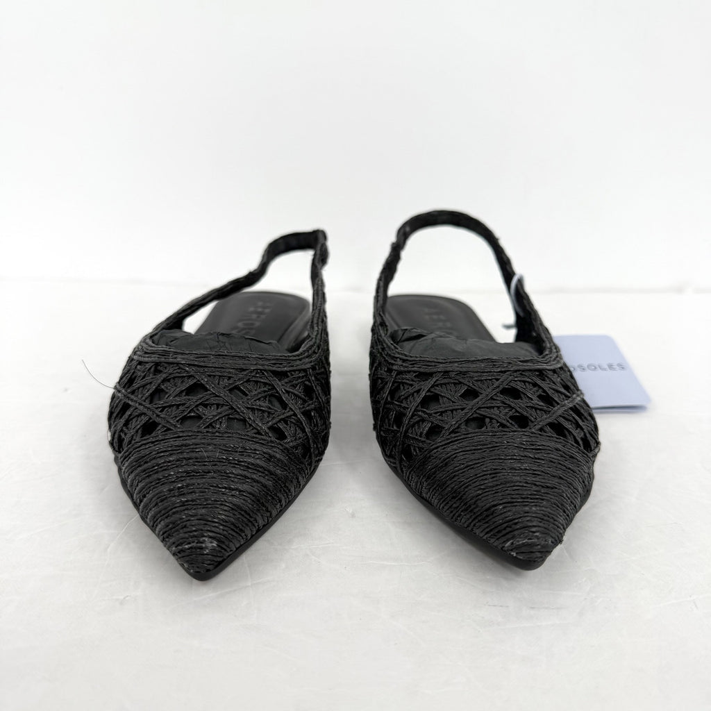 Aerosoles Womens Diego Flats Size 5.5 M EU 36 Black Raffia NIB
