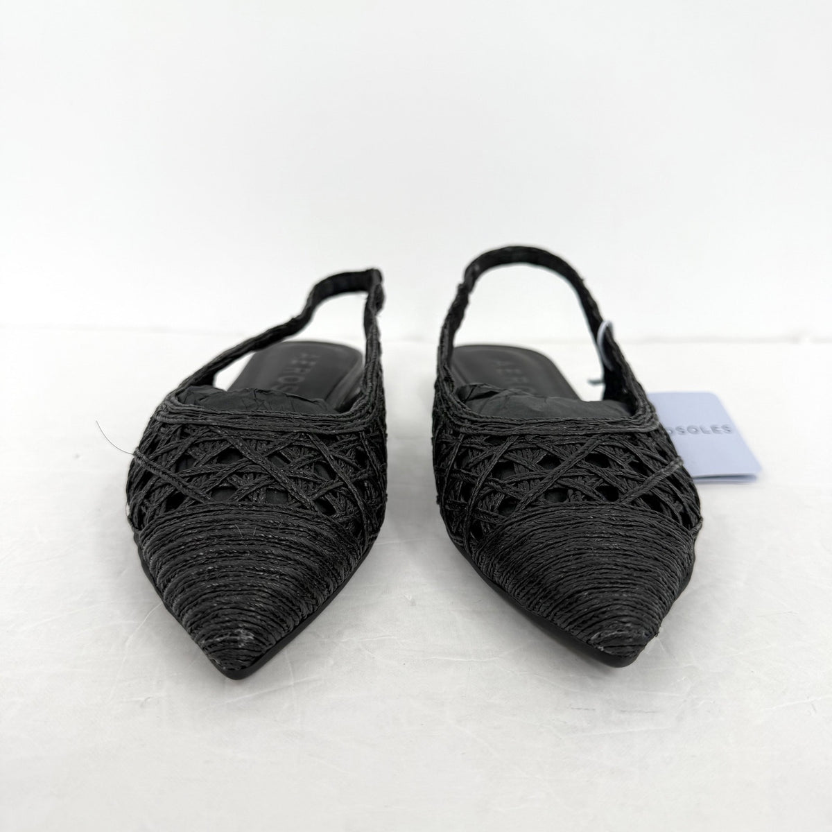 Aerosoles Womens Diego Flats Size 5.5 M EU 36 Black Raffia NIB