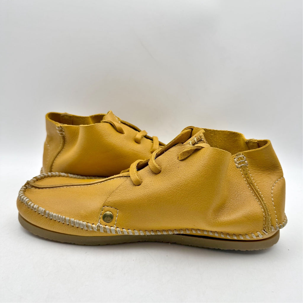 RE/DONE Womens Metal Oxford Shoes EU 37 US 7 Light Brown Yellow Leather NWOB
