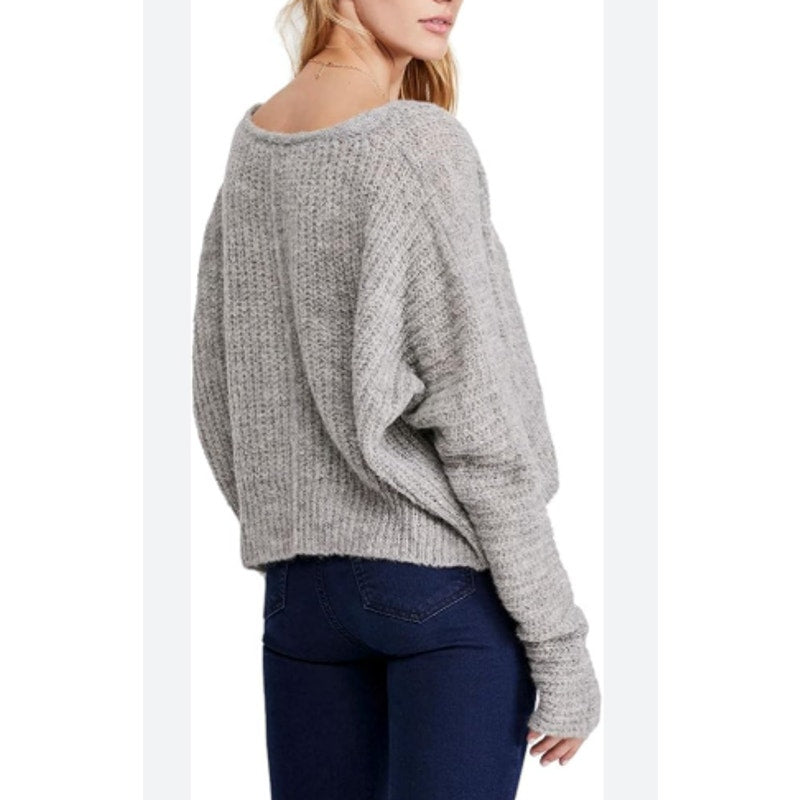 FREE PEOPLE Women's Moonbeam Slouchy Knit Sweater Medium Grey Alpaca NWOT