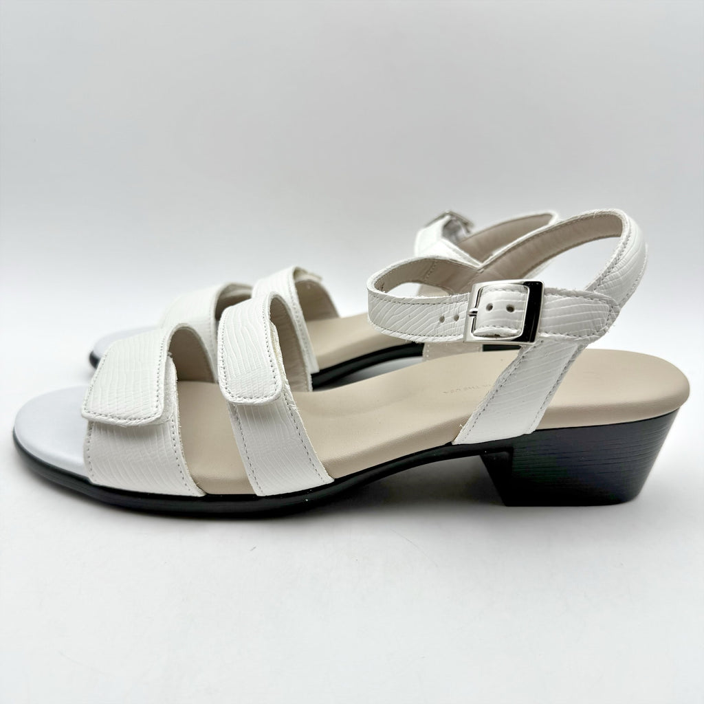 SAS Womens Savanna Adjustable Heeled Sandals Size 9.5 M White Leather NIB
