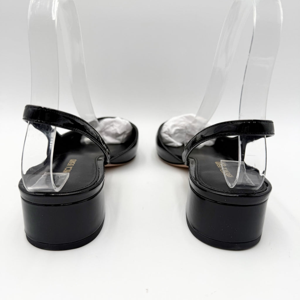 Veronica Beard Womens Cecile Cap Toe Slingback Heels Size 8 M Black Leather NIB