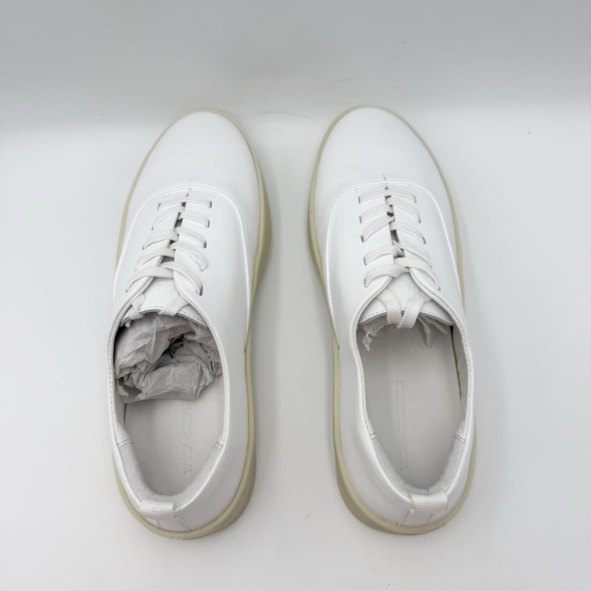 Wolf & Shepherd Cruise Lace Up Sneakers Mens 8 Womens 9.5 White Leather NIB