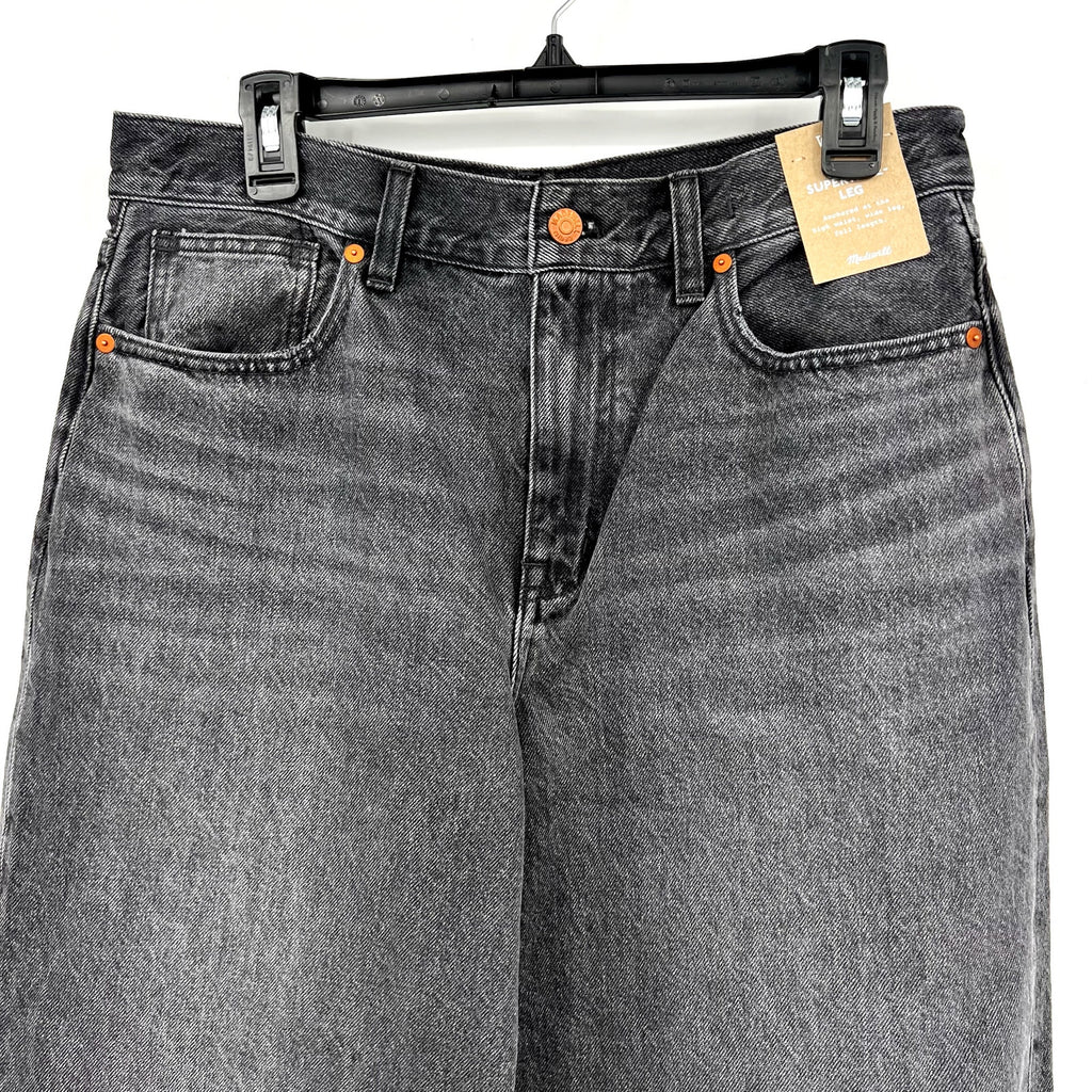 MADEWELL Women's Superwide-Leg Jeans Size 29 US 8 Black Kingswood Wash NR481 NWT