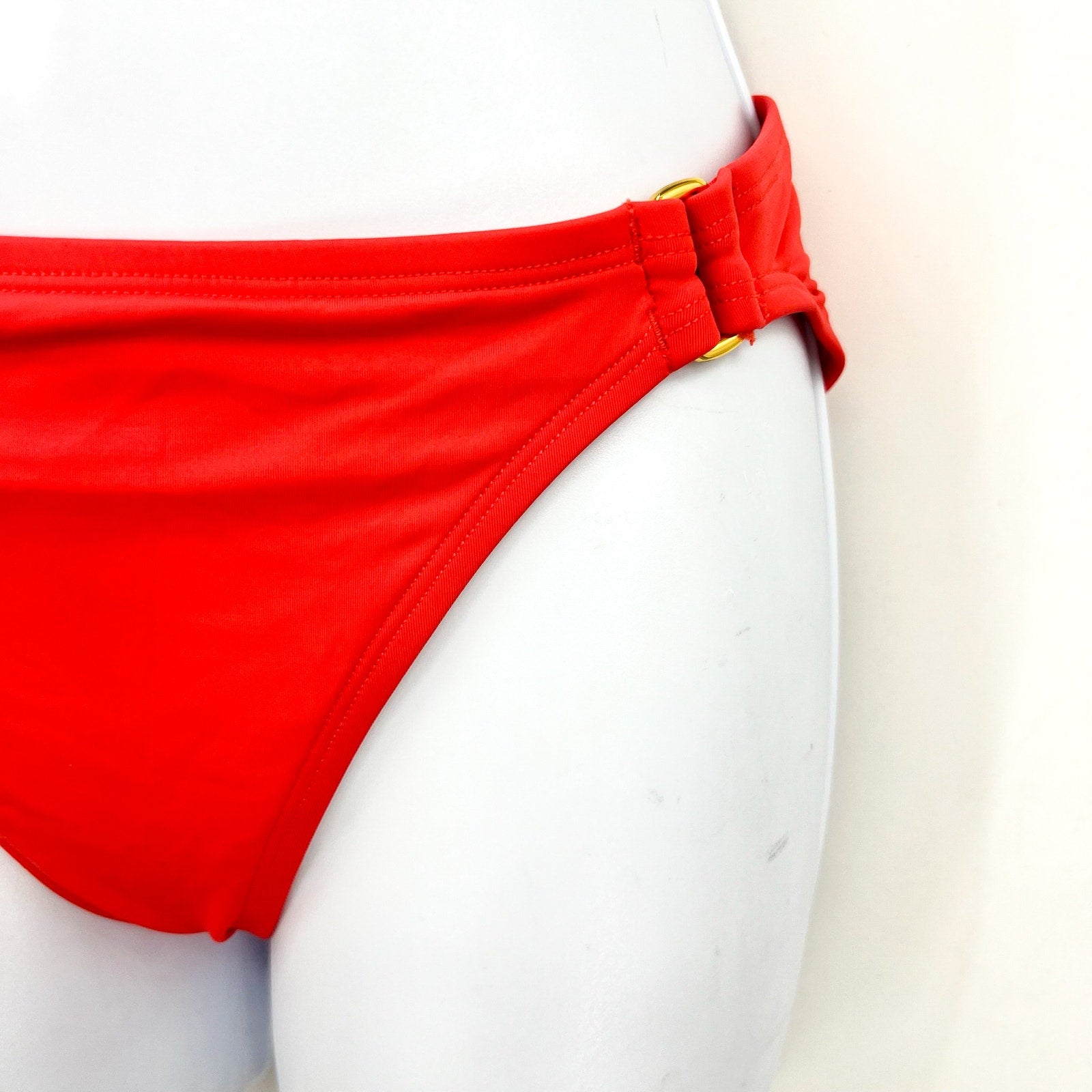 TOMMY BAHAMA Pearl Hipster Ring Bikini Bottom XS Pink Citrus Coral NWT