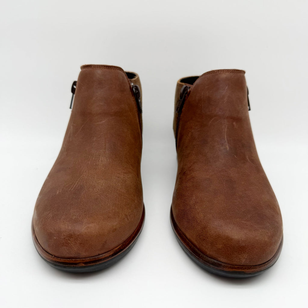 Naot Womens Helm Ankle Boots EU 36 US 5 Cognac Brown Leather Suede NIB