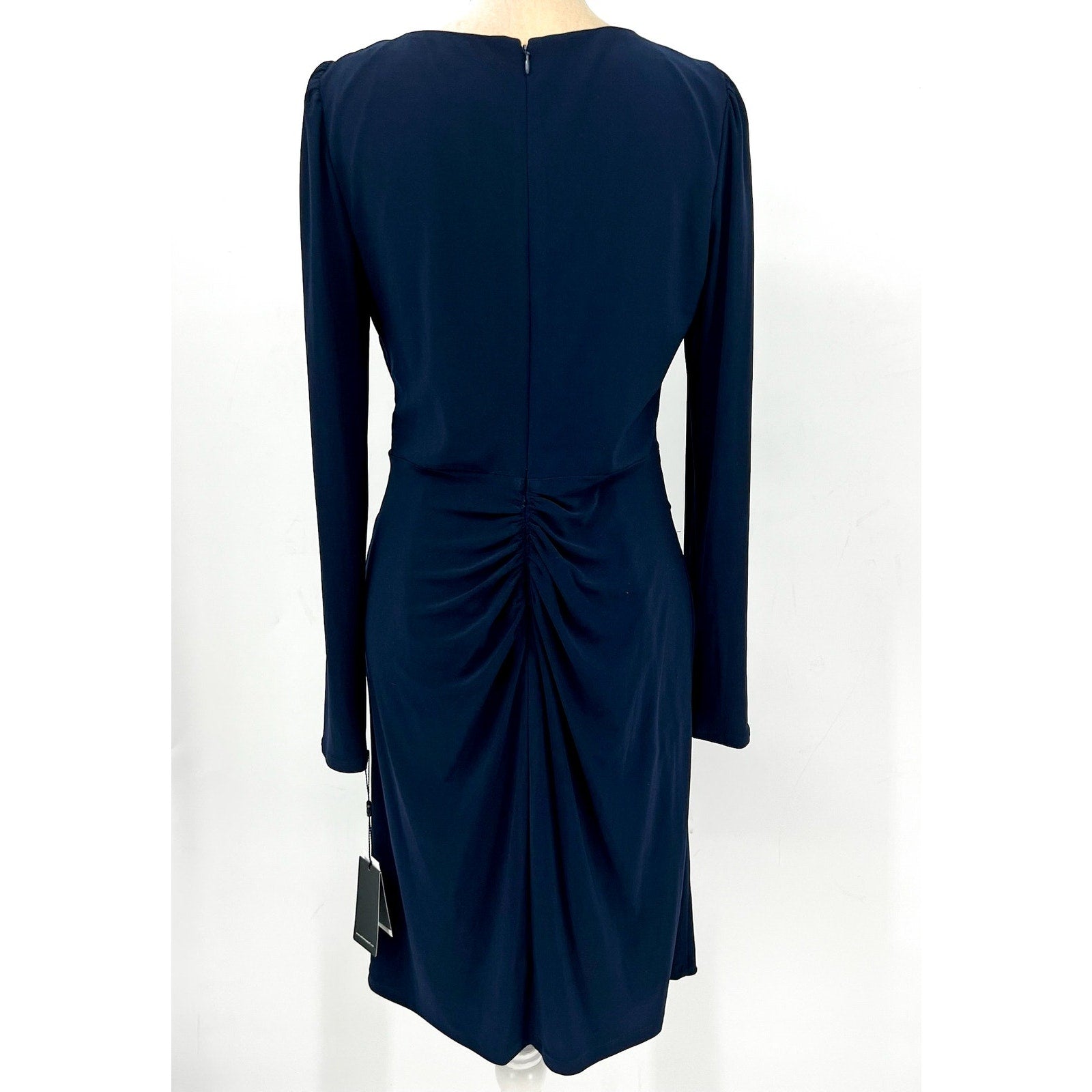 ADRIANNA PAPELL Long Sleeve Sheath Dress Size 10 Midnight Blue Cocktail NWT