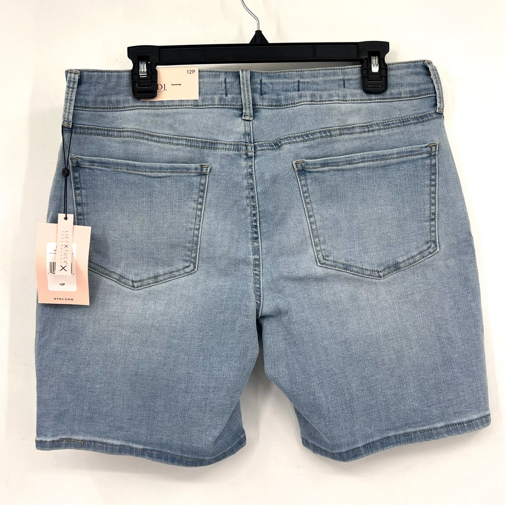 NYDJ Womens Ella Denim Shorts Size 12 PETITE Light Blue Poetry 8" Inseam NWT