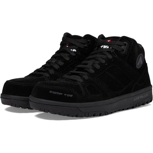 Airwalk Womens Mongo Mid CT Work Sneakers US 9 D EU 41.5 Black ST EH NIB