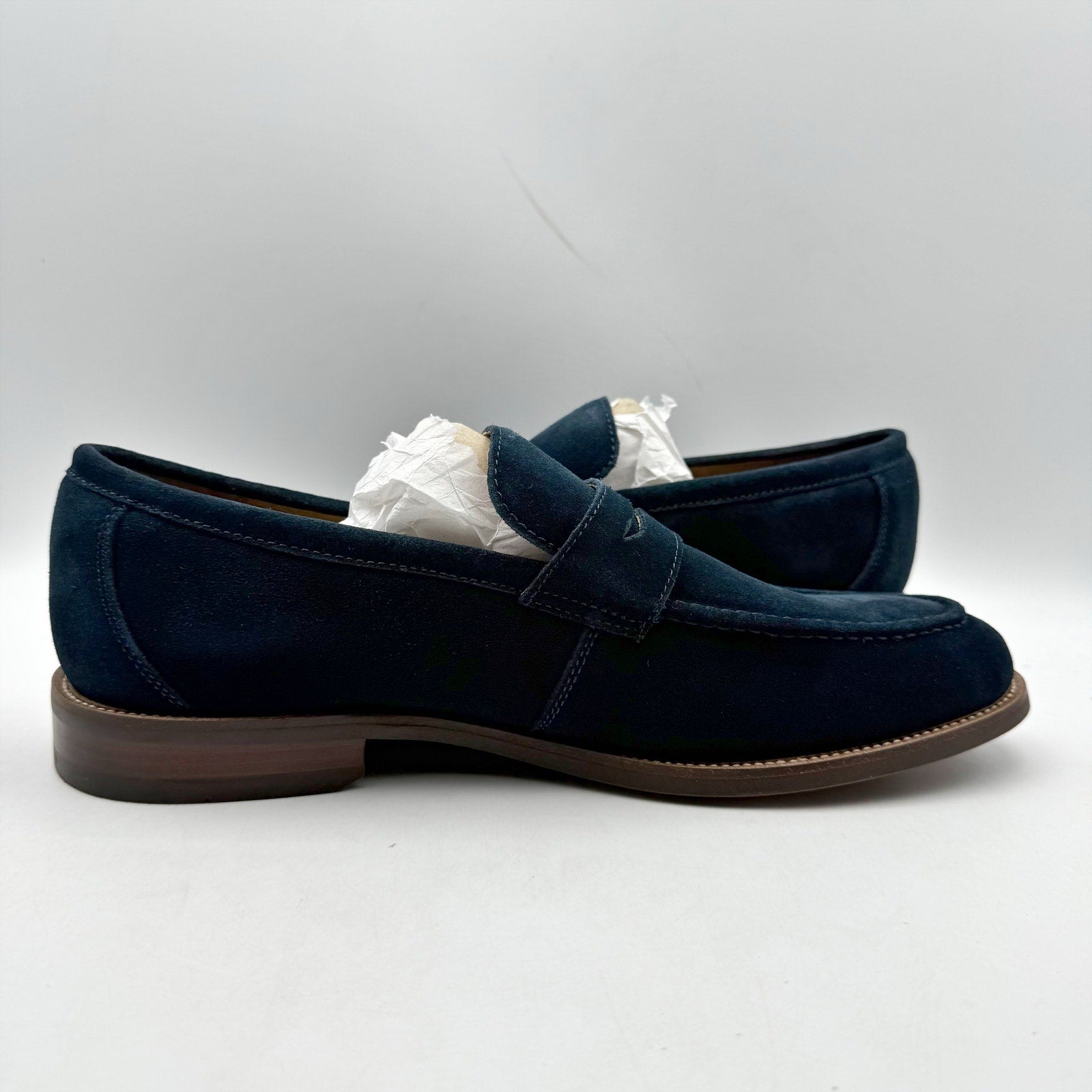Florsheim Mens Rucci Penny Loafers Size 7 M EU 40 Navy Blue Suede NIB