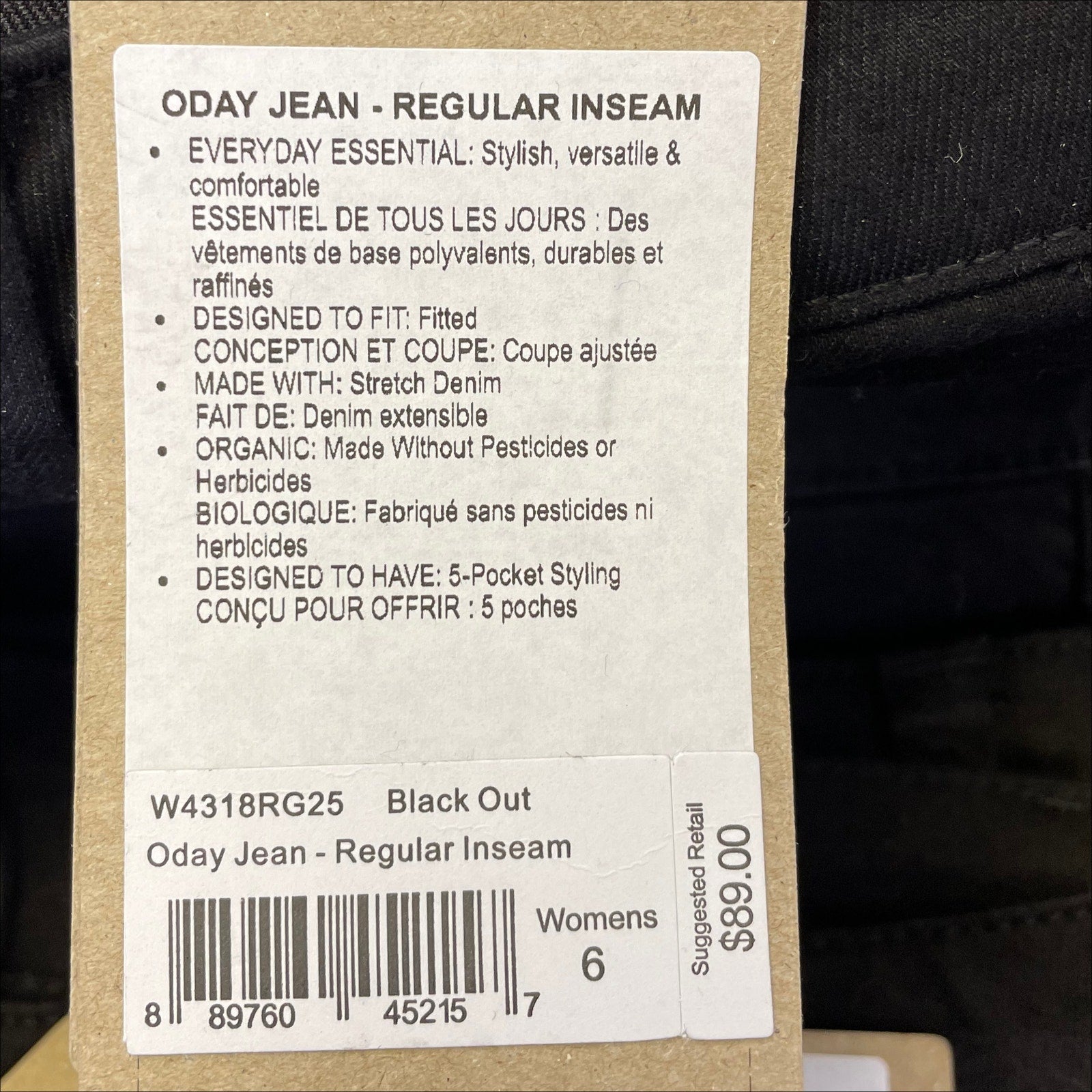 prAna Womens Oday Skinny Jeans Sz 6 Regular Black Stretch High Rise NWT