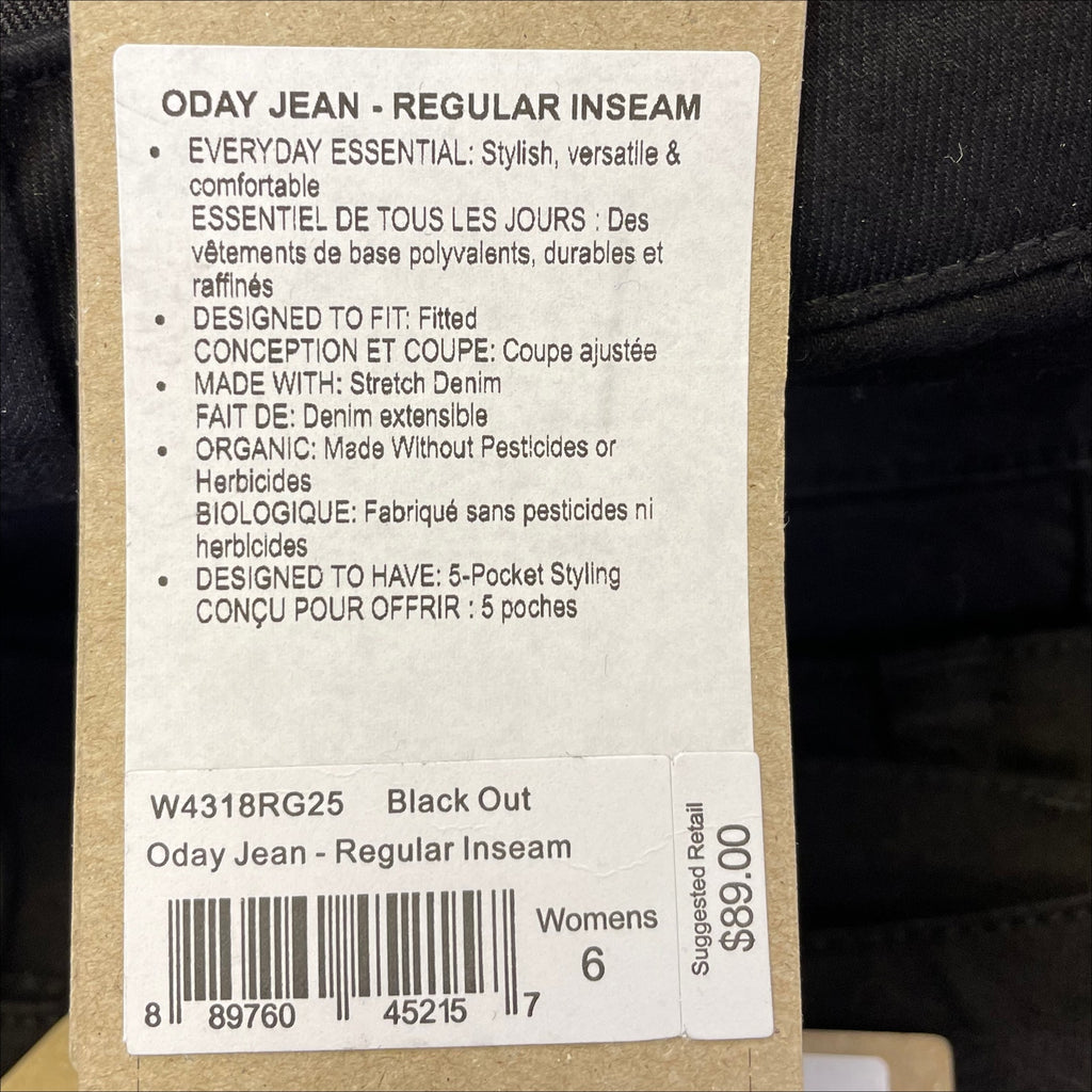 prAna Womens Oday Skinny Jeans Sz 6 Regular Black Stretch High Rise NWT