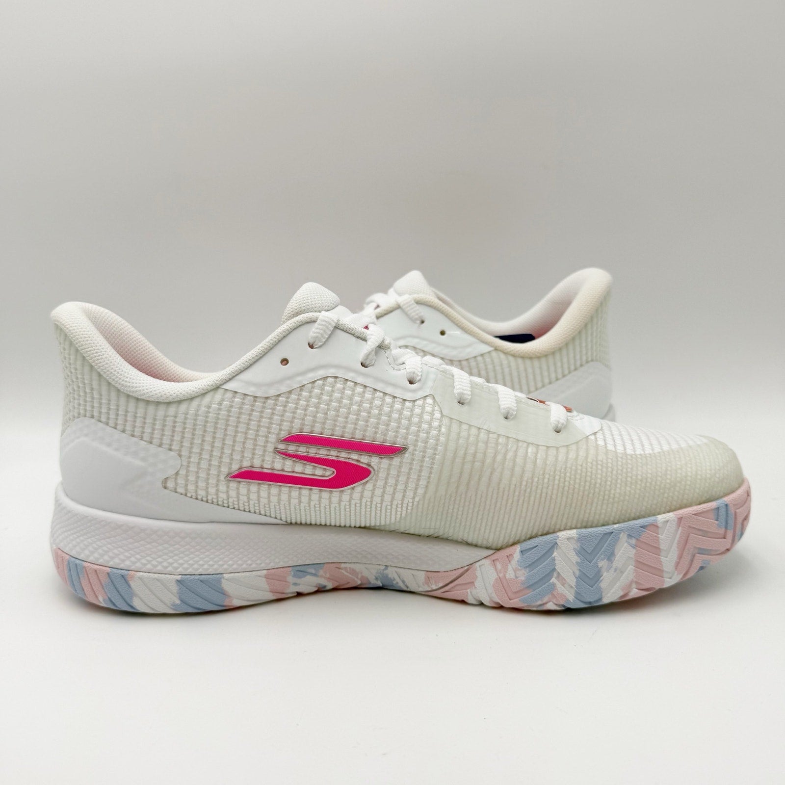 Skechers Women Viper Court 2.0 Pickleball Shoes Size 9.5 White Pink Athletic NIB
