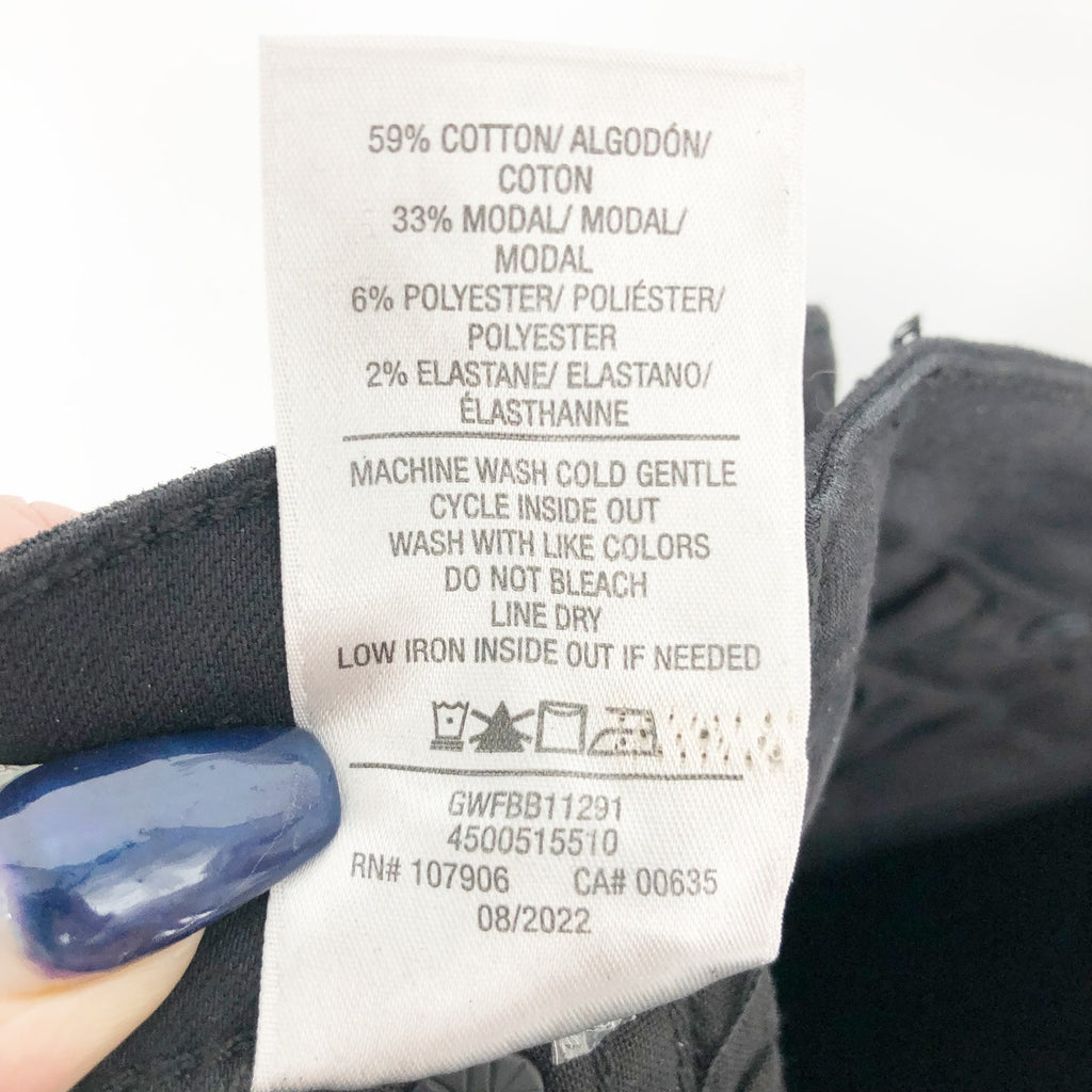 HUDSON JEANS Nico Straight Ankle Jeans Size 24 Coated Black Beauty NWT