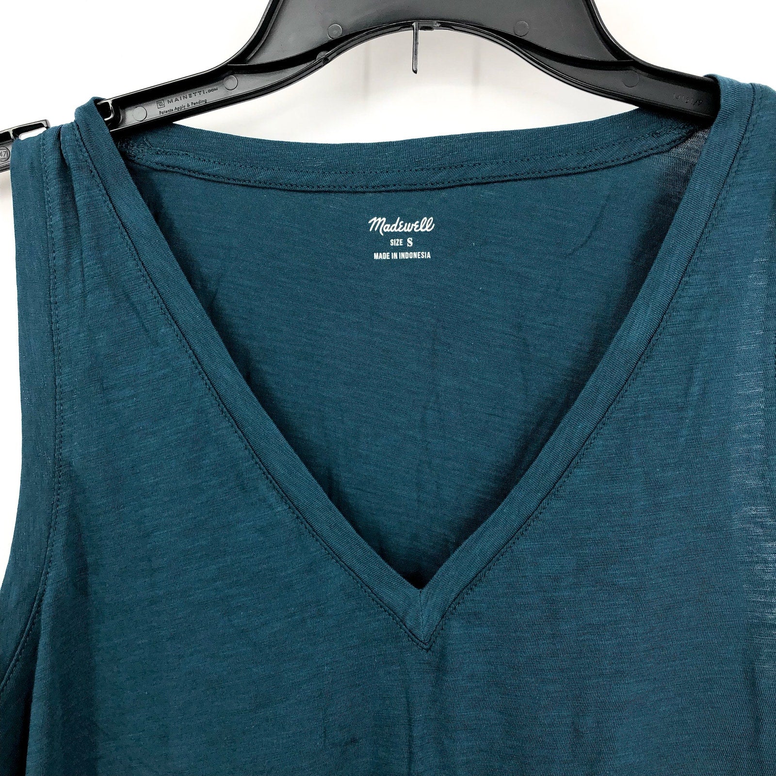 MADEWELL Women's Whisper Cotton V Neck Tank Top Small Mineral Blue NWT MD045