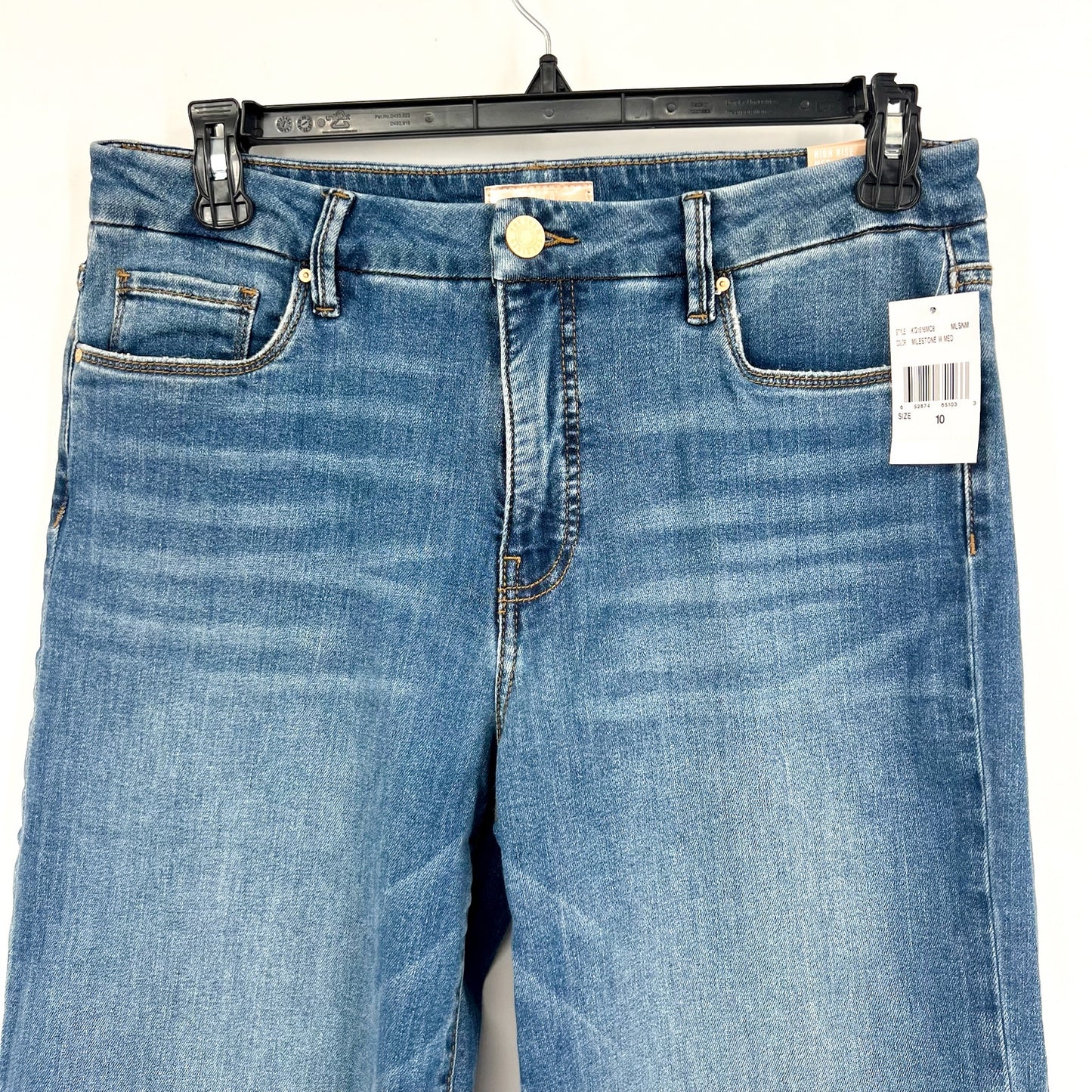 KUT FROM THE KLOTH Meg Wide Leg Jeans 10 Blue Milestone High Rise Fab Ab NWT