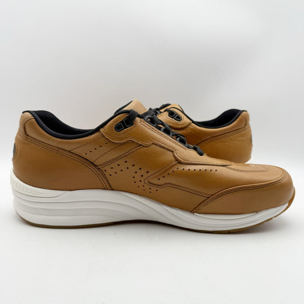 SAS Mens Journey Lux Leather Sneakers US 9.5 M Brown White Lace Up NIB