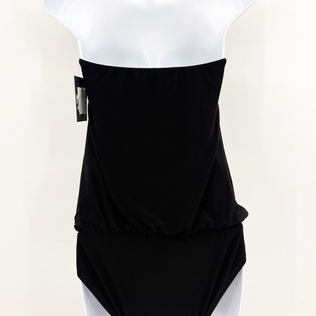 NORMA KAMALI Strapless Babydoll Mio One-Piece Swimsuit Small Black NWT