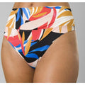 PRANA Women's Aurelia Bikini Bottom XS Pink Tropics Print Floral High Waist NWT