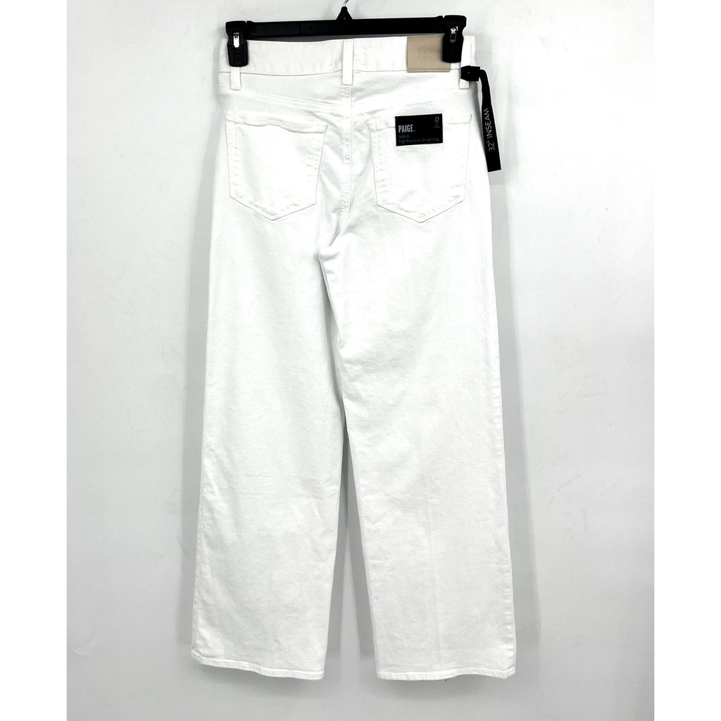 PAIGE Women's Sasha Wide Leg Jeans Size 28 US 6 Crisp White Stretch Denim NWT