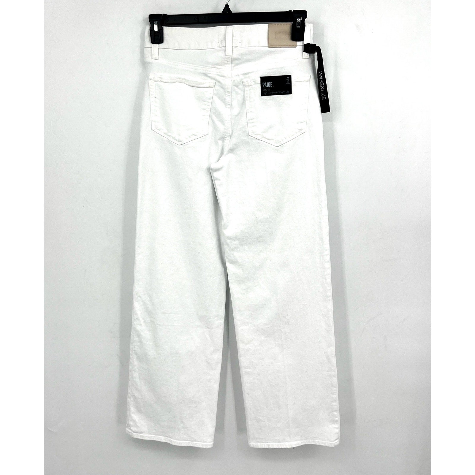 PAIGE Women's Sasha Wide Leg Jeans Size 28 US 6 Crisp White Stretch Denim NWT