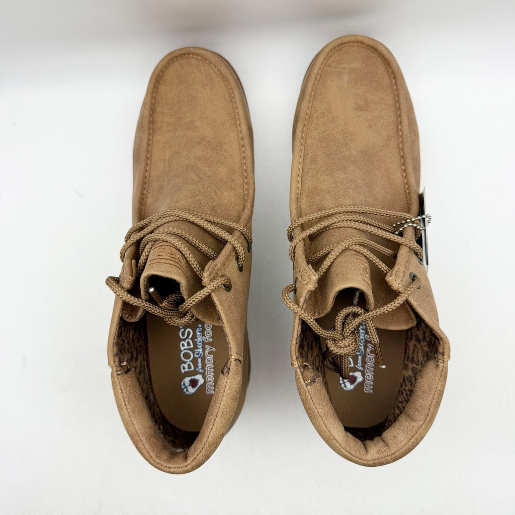 Skechers Womens Chill Wedge Booties US 10 EU 40 Light Brown Vegan Suede NWT