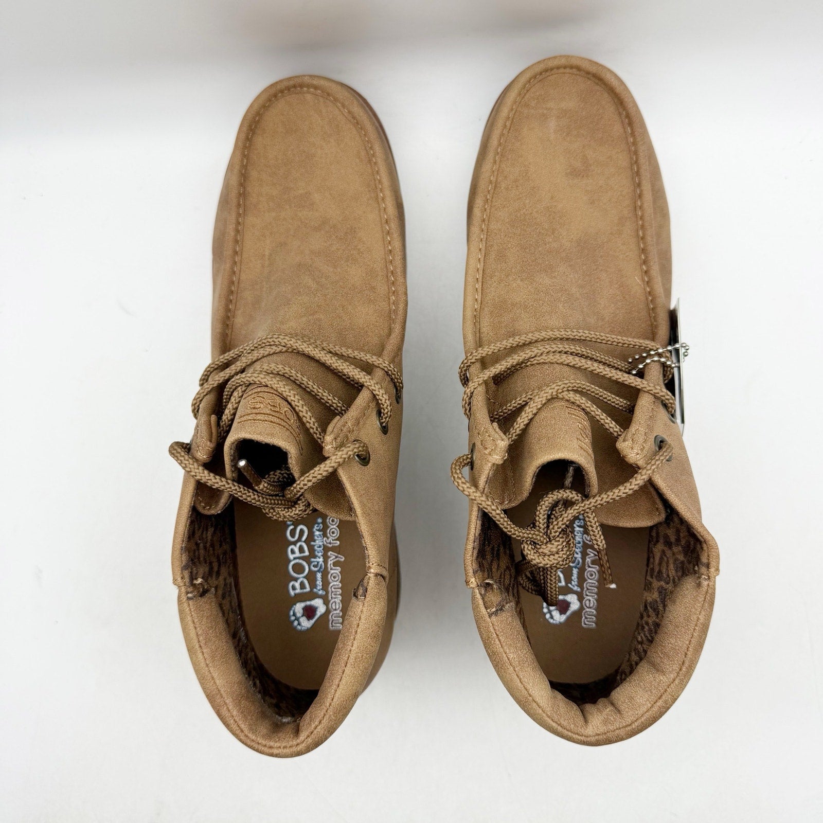 Skechers Womens Chill Wedge Booties US 10 EU 40 Light Brown Vegan Suede NWT