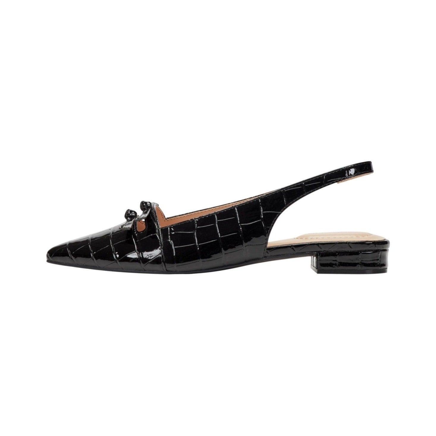 Bandolino Womens Aleeza Flats US 6 M Black Croc Vegan Leather NIB