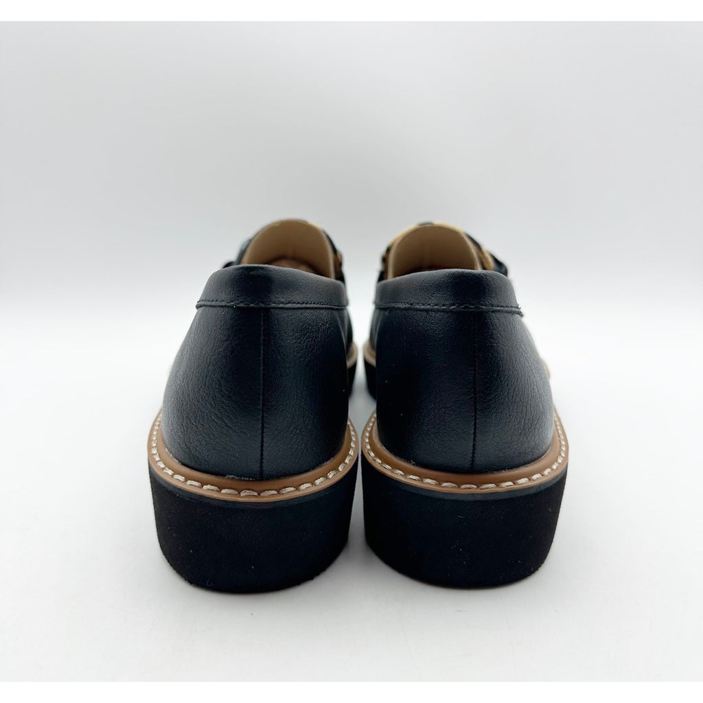 Naturalizer Womens Emmal Wedge Loafers Size 7.5 WIDE EU 38.5 Black Zebra NIB