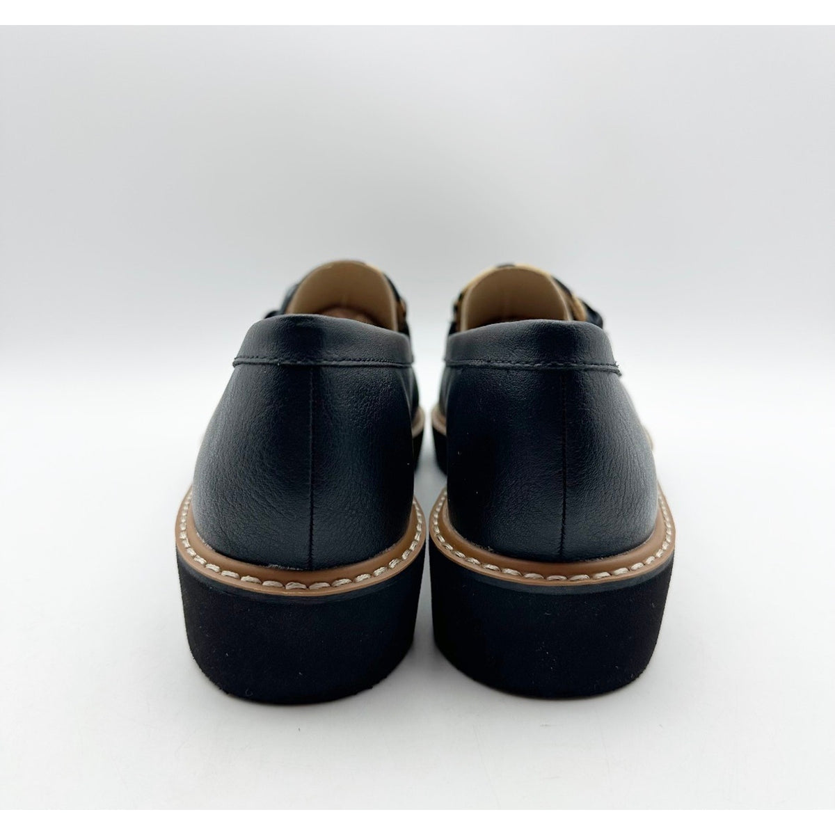 Naturalizer Womens Emmal Wedge Loafers Size 7.5 WIDE EU 38.5 Black Zebra NIB