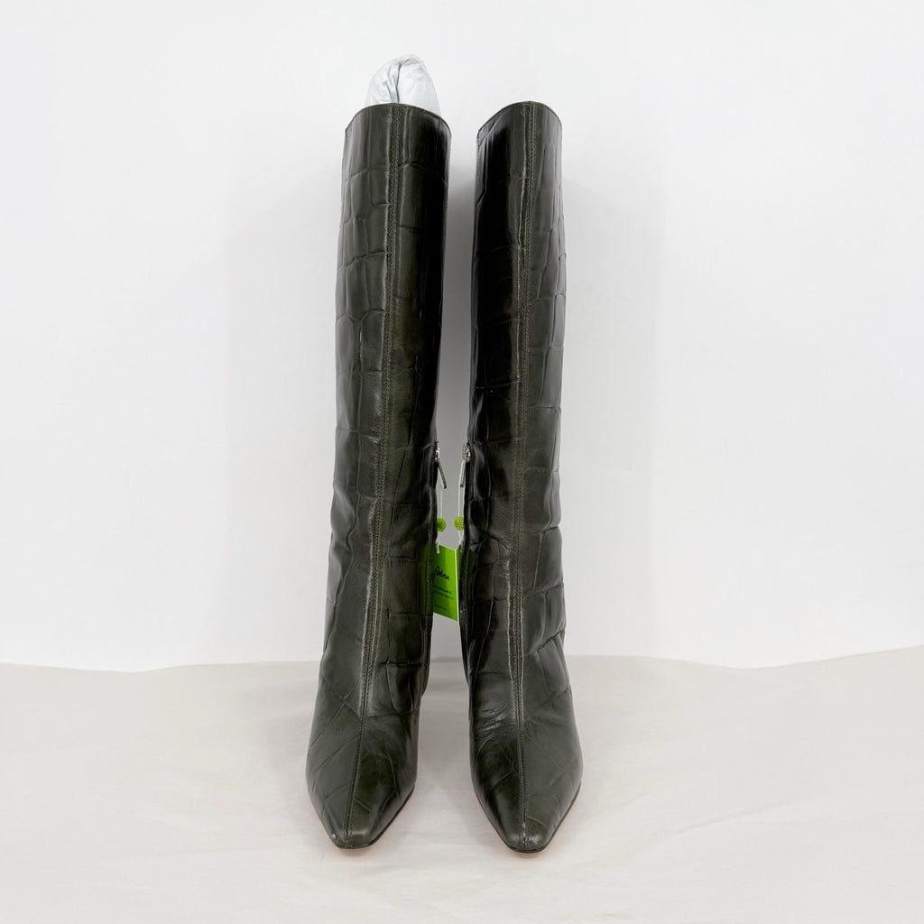 Sam Edelman Womens Sylvia Knee High Boots US 6.5 M Deep Olive Green Leather NWOB