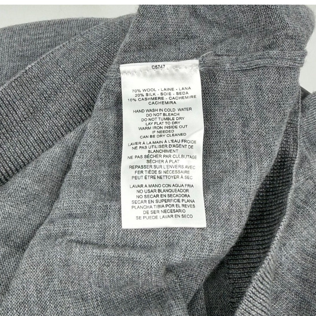 JACK VICTOR Men's Redfren Polo Shirt XL Grey Wool Silk Cashmere Sweater NWOT