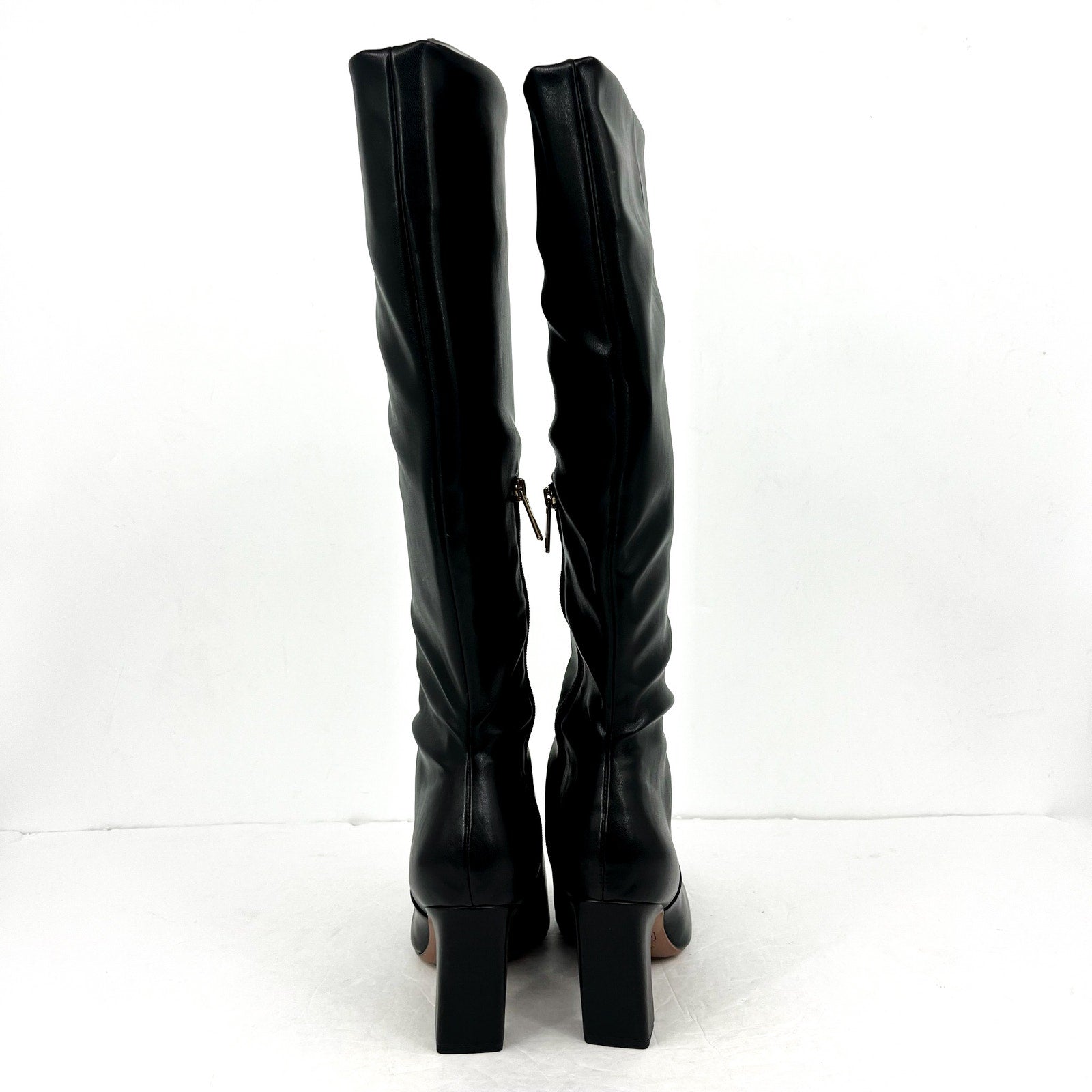 Franco Sarto Womens Bowman Knee High Boots US 9M Black Faux Leather NWOB