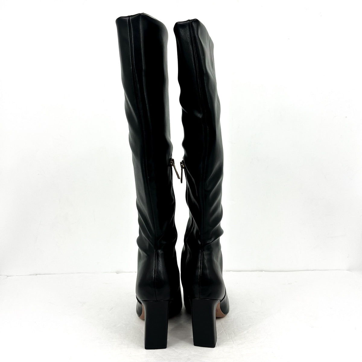 Franco Sarto Womens Bowman Knee High Boots Size 9M Black Faux Leather NWOB