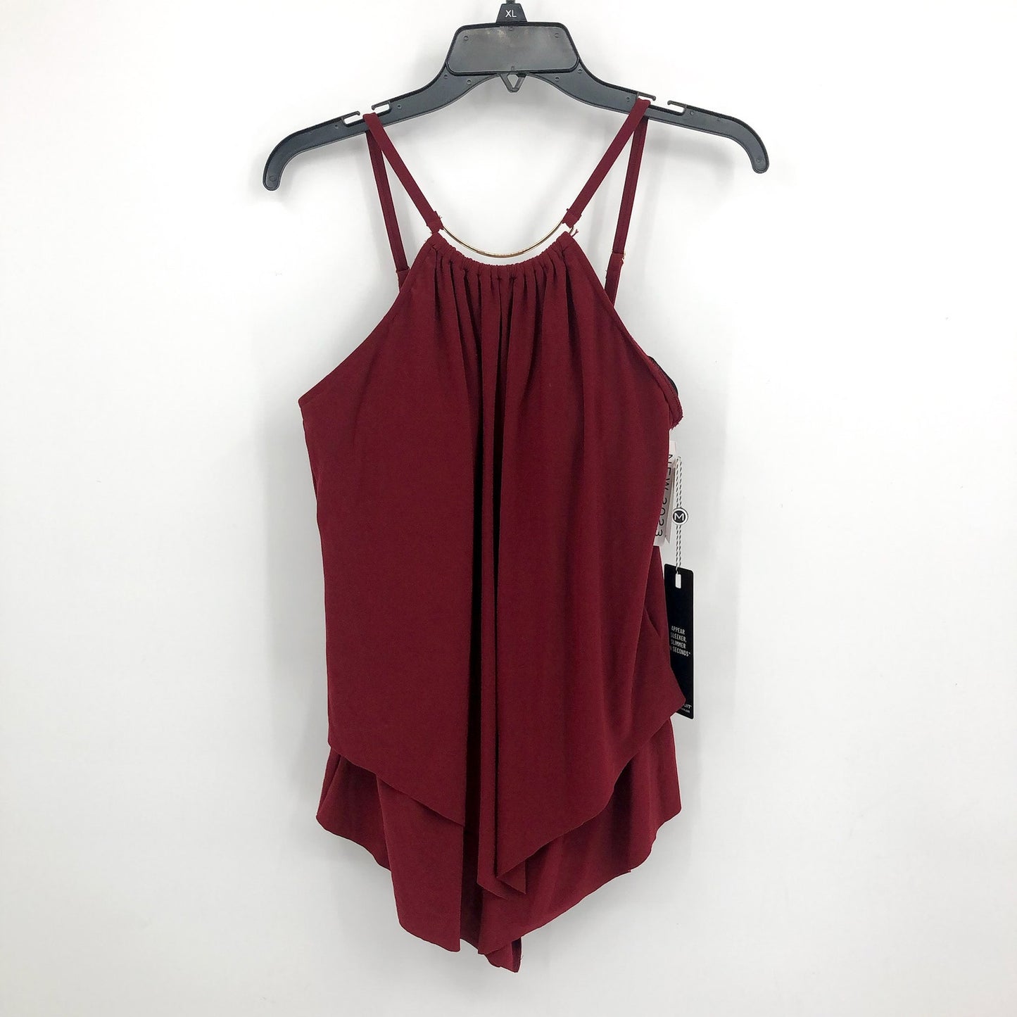 MAGICSUIT Halo Effect Missy Romper Swimsuit Size 10 Red Merlot One Piece NWT