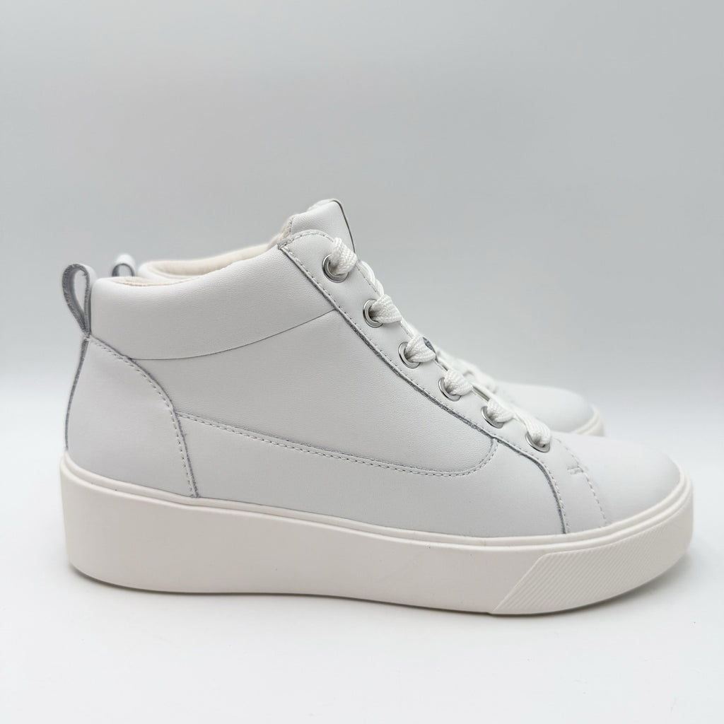 Naturalizer Womens Morrison Mid High Top Casual Sneakers US 6 White Leather NIB