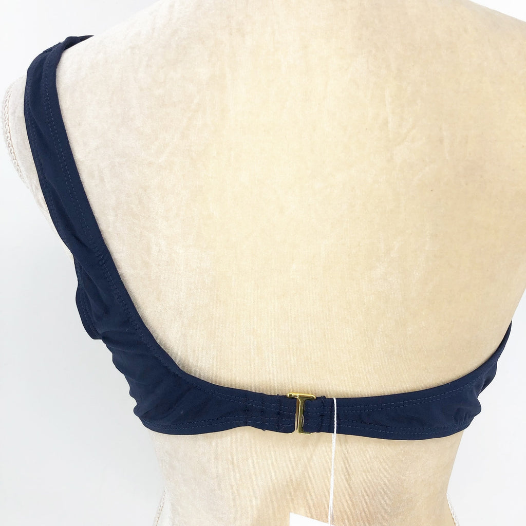 ANDIE SWIM The Wynwood Bikini Top XL Navy Blue One Shoulder NWT