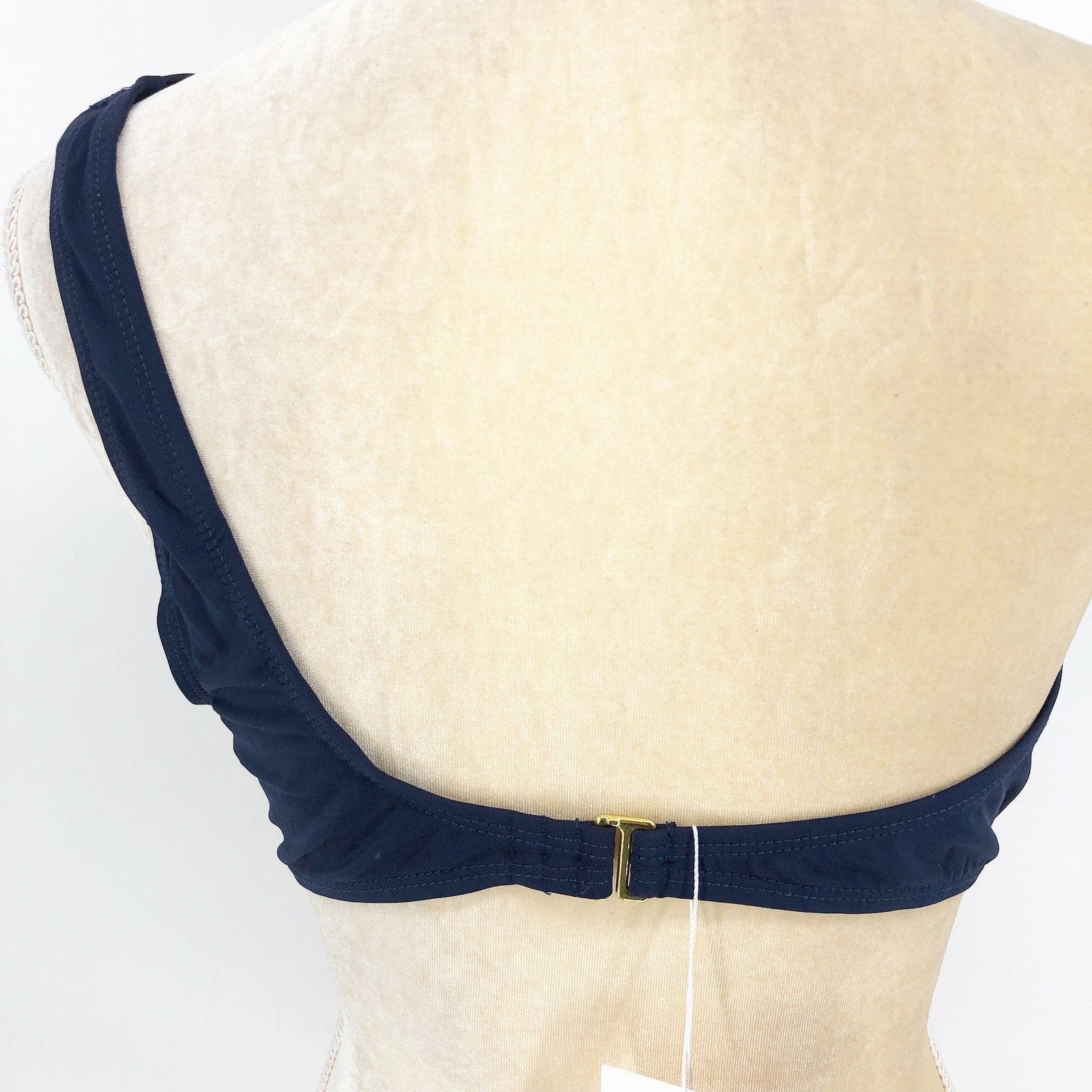 ANDIE SWIM The Wynwood Bikini Top XL Navy Blue One Shoulder NWT
