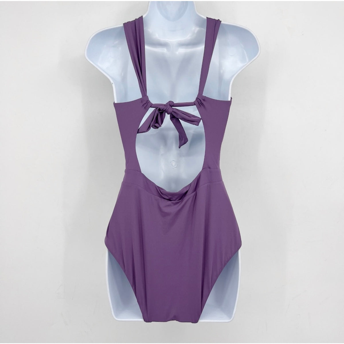 BECCA Women's Color Code Rylie Bandeau One-Piece Swimsuit Large Purple Fig NWT