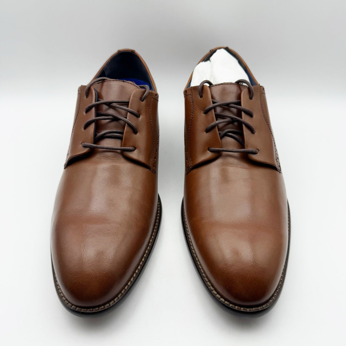 Johnston & Murphy Men Stockton Plain Toe Shoe US 9.5 M EU 42.5 Brown Leather NIB