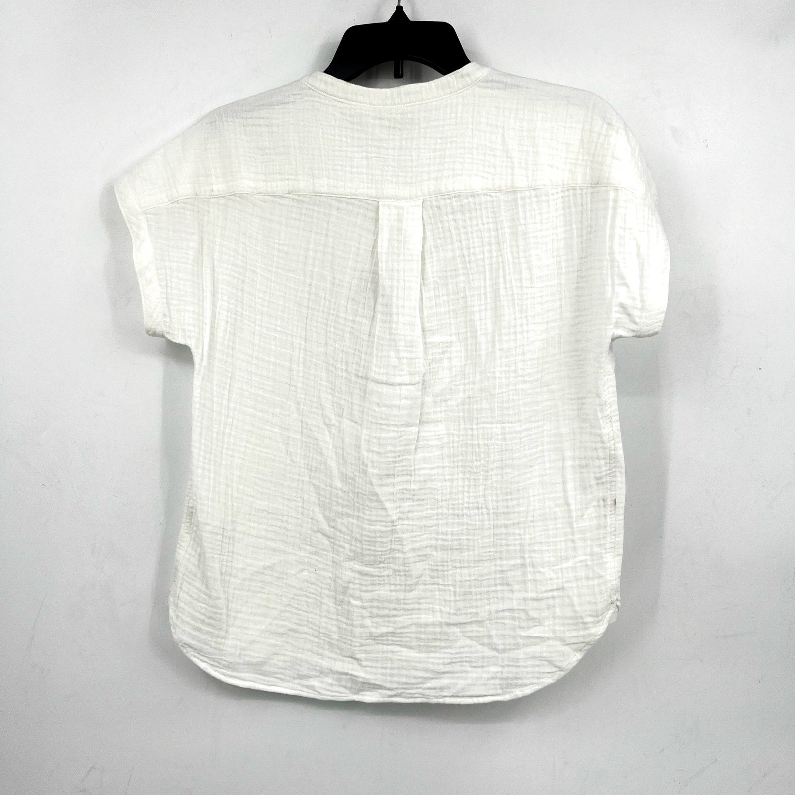 FAHERTY Women's Dune Desmond Top XS White Cotton Gauze Half Placket NWT