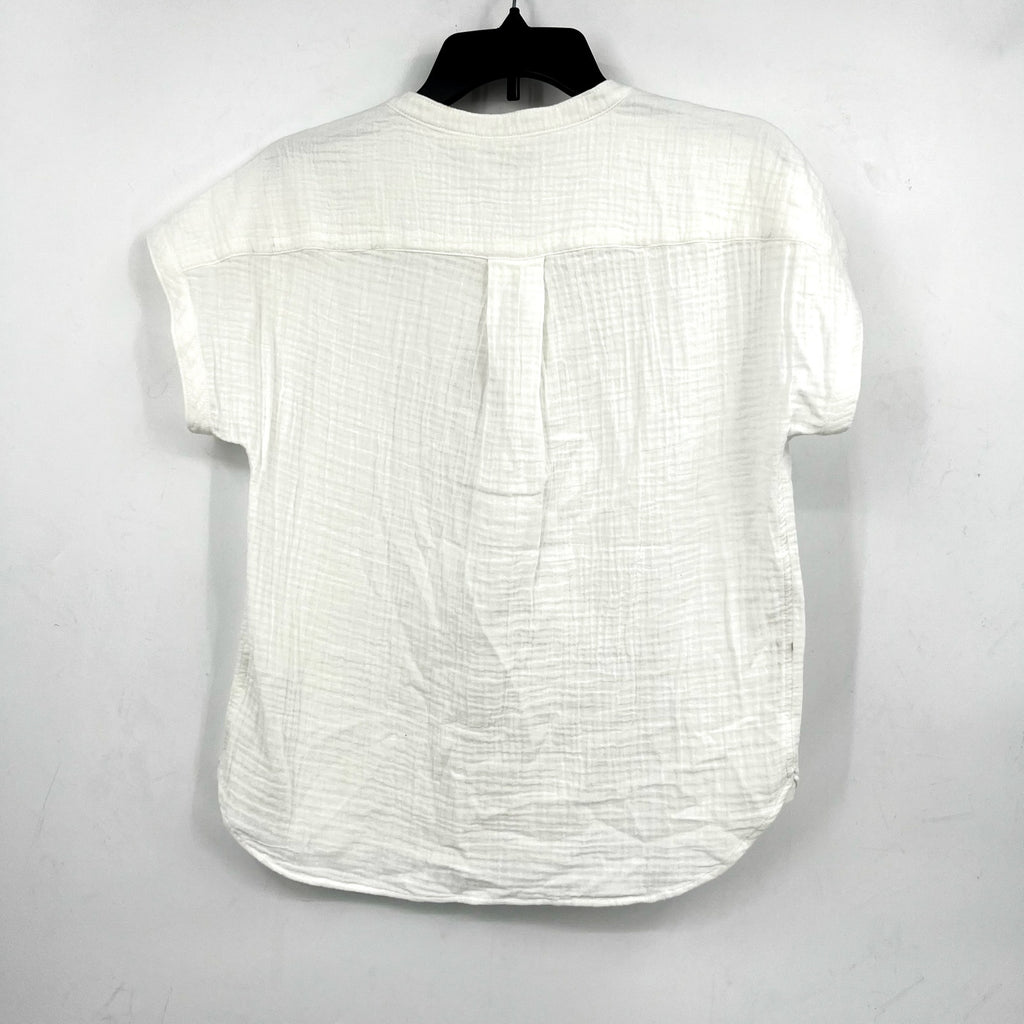 FAHERTY Women's Dune Desmond Top XS White Cotton Gauze Half Placket NWT