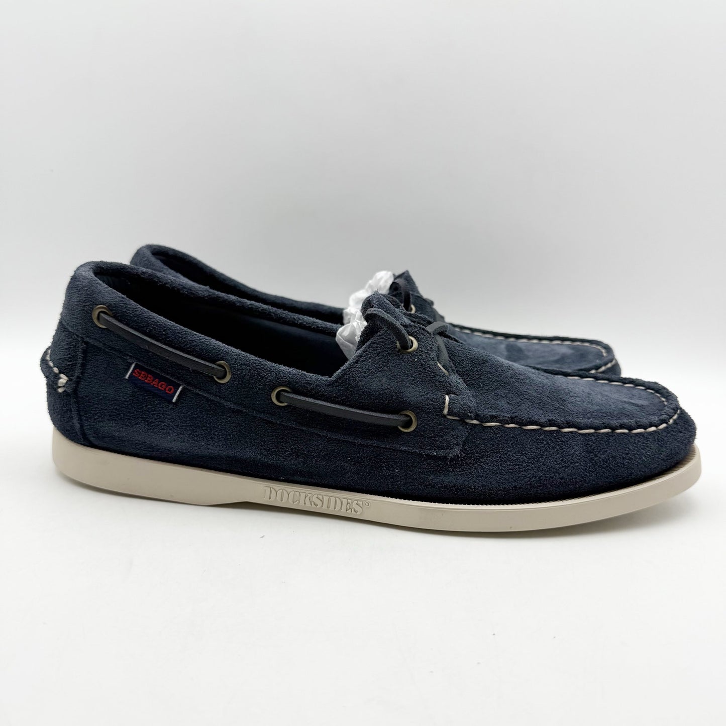 Sebago Mens Portland Roughout Loafers US 10 M Navy Suede Lace Up NWOB