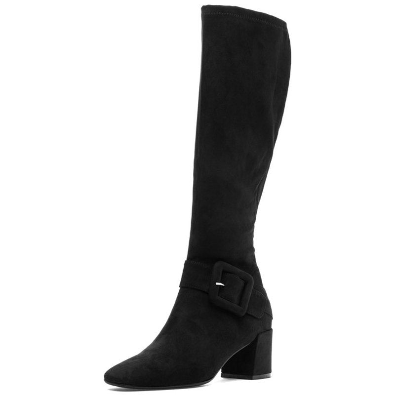 Vaneli Womens Sorina Tall Boots Size 11M Black Suede Slip On Flared Heel NIB