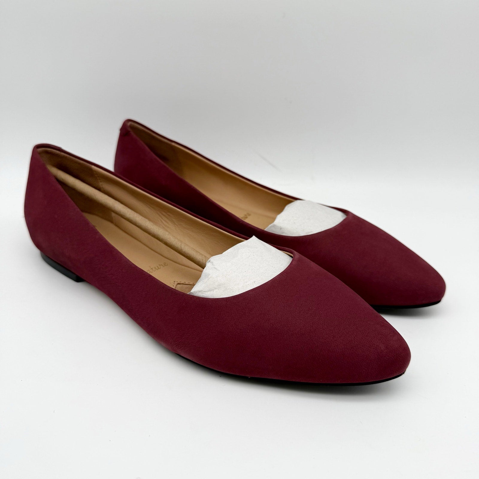 Trotters Womens Estee Flats US 9 M Dark Cherry Red Nubuck Leather NIB
