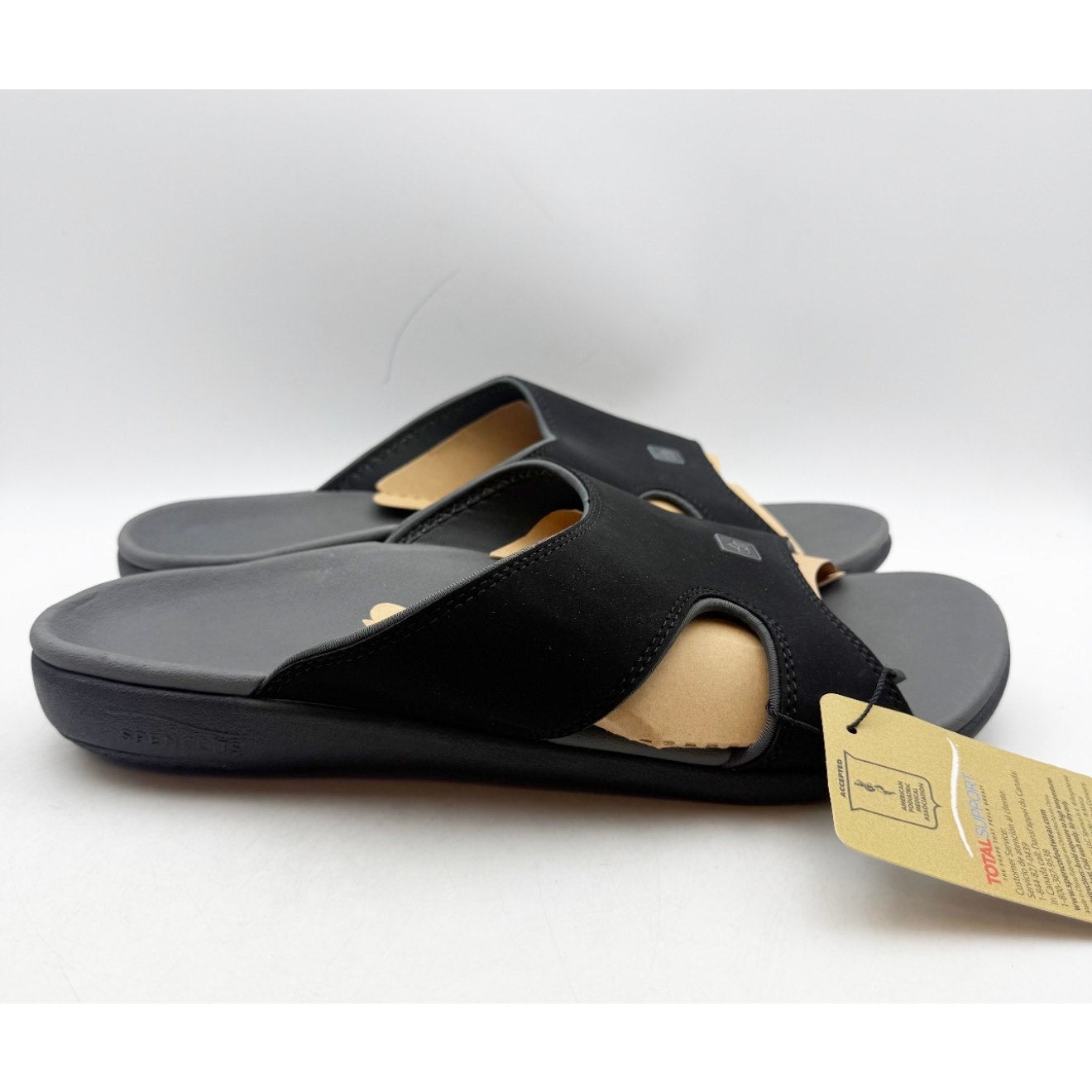 SPENCO Women's Kholo Plus Slide US 12 EE XX-WIDE Onyx Black NWT