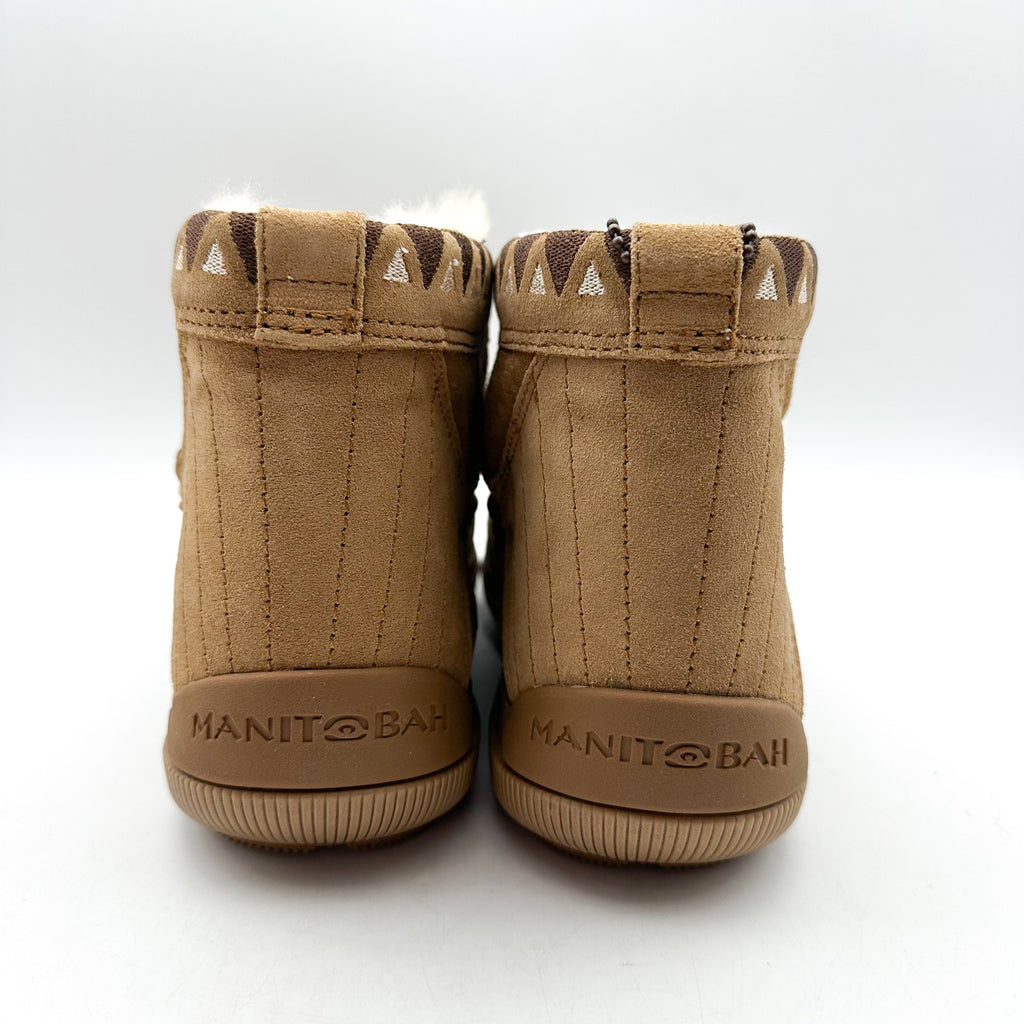 Manitobah Mukluks Women WR Reflections Ankle Boots Size 5 Tan Shearling NWOB