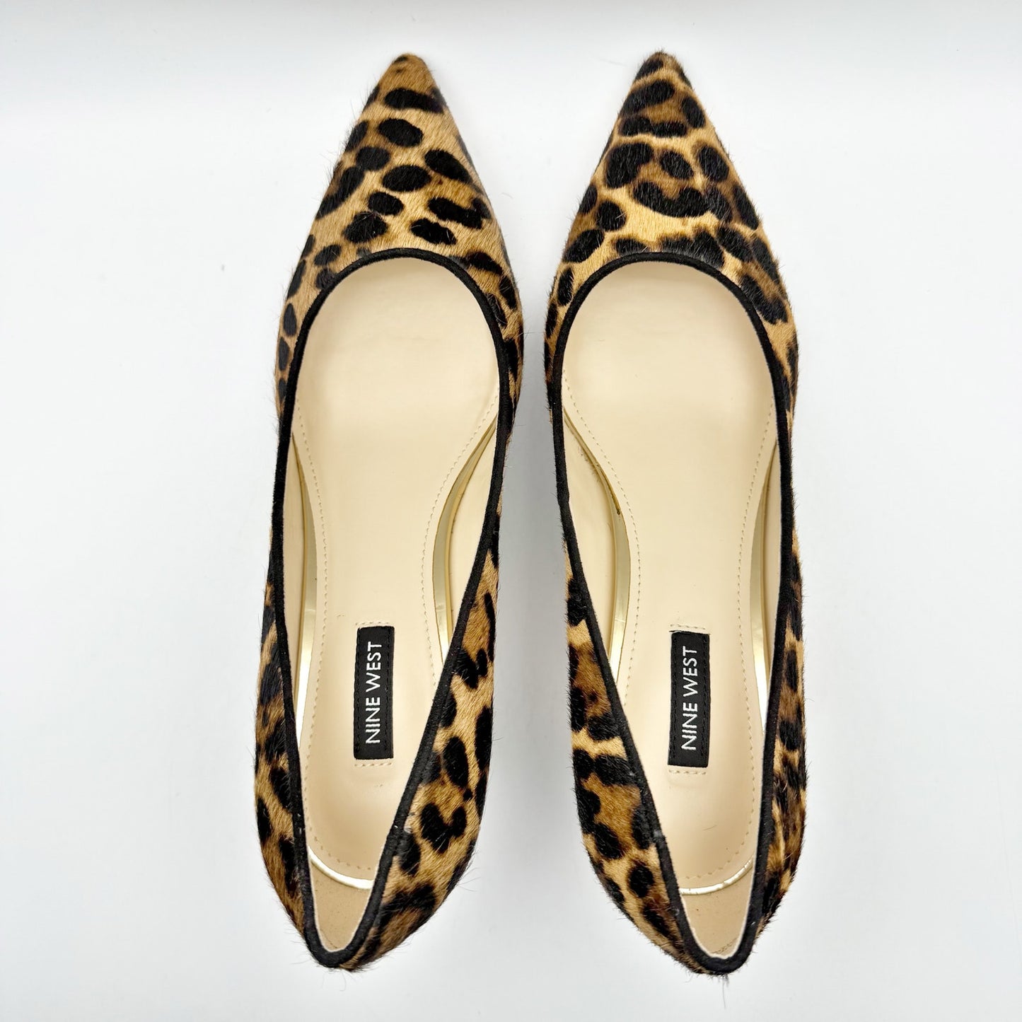 Nine West Womens Arlene Pumps US 9.5 M EU 40.5 Leopard Calf Hair NIB