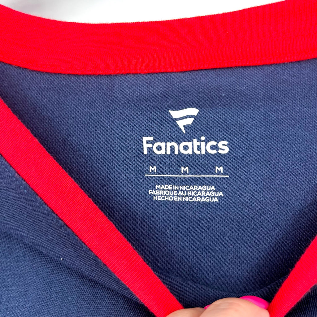 FANATICS Womens Team USA Circle Badge Cropped T-Shirt MEDIUM Navy Blue Red NWT