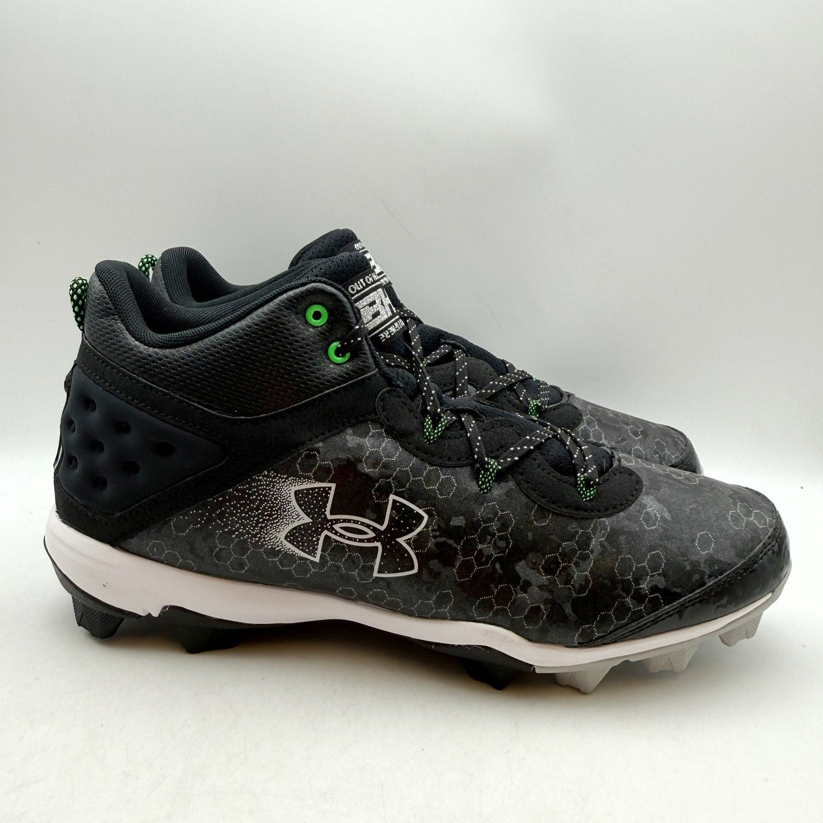 Under Armour Mens Bryce Harper 8 Mid RM Baseball Cleats US 12 Black Green NIB
